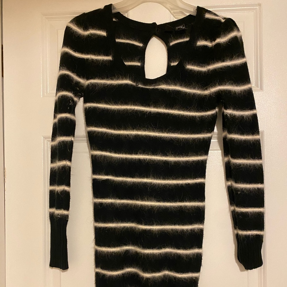Black, white striped sweater